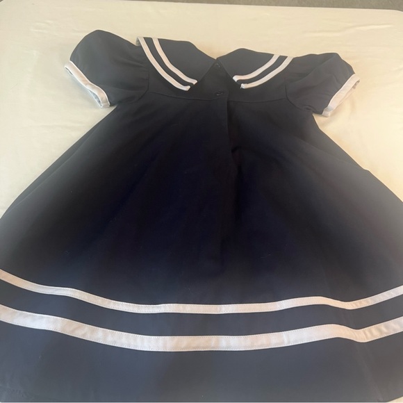 Navy Blue Sailor Dress with White Trim size 4T - Picture 3 of 5